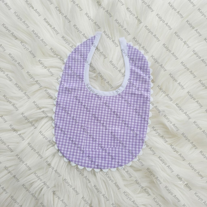 Babykleidung Gewebter Rosa Gingham Windelüberzug für Kleinkind-Mädchen Passender Baby-Lätzchen und Spucktuch mit <span class=keywords><strong>Tiac</strong></span>-Rac - Product Image 4