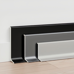 Plinthe en alliage d'aluminium autocollante - Dimensions et couleurs personnalisables, Plinthe décorative <span class=keywords><strong>pour</strong></span> hôtel et maison, Installation facile - Product Image 1