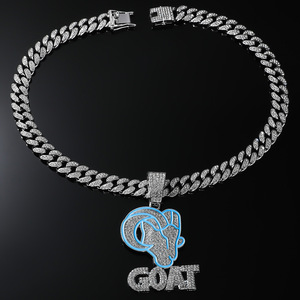 Nuevo Collar para Hombre 2026, Estilo Hiphop Rap, con Colgante de Letra GOAT, Estilo Urbano Punk, Chapado en Oro, Joyería de Moda al por Mayor - Product Image 4