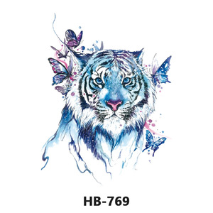 Tatuajes Temporales <span class=keywords><strong>de</strong></span> Animales Coloridos, Diseño Feroz <span class=keywords><strong>de</strong></span> Tigre, Lobo, <span class=keywords><strong>Zorro</strong></span> y Leopardo, Resistentes al Agua y al Sudor, Más Vendidos - Product Image 5