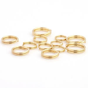 Conector de joyería de doble anillo de acero inoxidable para la fabricación de pulseras, chapado en oro de 18k, forma redonda H1351 - Product Image 1