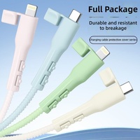 Protections de câble en silicone souple pour câbles de charge USB-C Android doubles, organisateur de cordon, protection anti-casse
