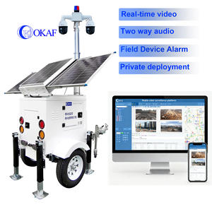 Mât télescopique à levage automatique, poteau de caméra CCTV, tour de sécurité mobile pour la <span class=keywords><strong>surveillance</strong></span> des chantiers de construction - Product Image 1