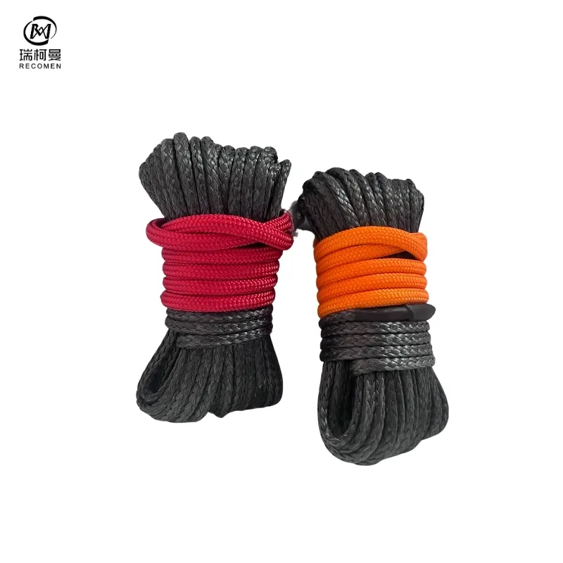 high QuaLity synthetic Winch Rope for ATV/SUV/UTV/4DW Witch Hook 6mm*15m