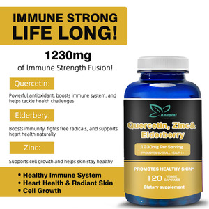 Personnalisation en usine Supplément de quercétine Capsules de zinc et de sureau 1230 mg Non <span class=keywords><strong>GNO</strong></span> Favorise une peau saine Supplément quotidien - Product Image 5