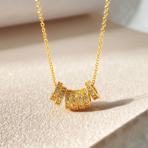 Micro Paved Cubic Zirconia 18K Gold Plated Multi Rolling Charm Zircon Pendant Necklaces for Women - Product Image 4