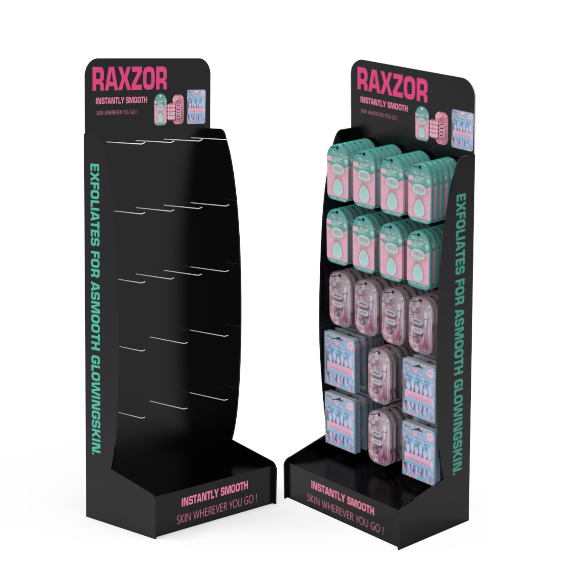Apache Customized Modern for Washable Floor Standing Cardboard Hook Display Stand for Skincare Products in Supermarkets — view 1