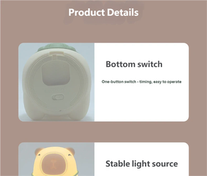 Lampe de chevet en silicone Capybara, 3 niveaux de luminosité réglables, LED 7 couleurs, minuterie 30 minutes, cadeau idéal pour chambre d'enfant - Product Image 5