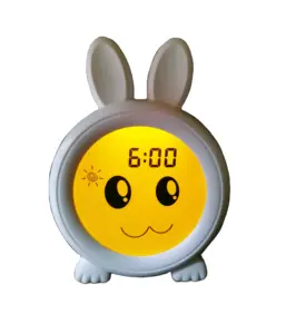 EMC Approved China Hot Selling Day Night LCD Display 7 Level Lightness Wake Up With Clock Alarm Baby Product Bunny Sleep Trainer