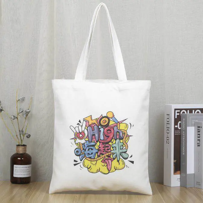 Tự nhiên Thêm lớn Canvas Tote Bag với logo in ấn cho mua sắm