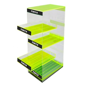 3C Cửa Hàng Điện thoại di động cửa hàng điện thoại di động trường hợp Loại C Cáp dữ liệu hiển thị đứng 4 trượt Kệ plexiglass USB Car Adapter hiển thị kệ - Product Image 2