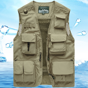 ANSZKTN <span class=keywords><strong>Battlefield</strong></span> Herren Outdoor-Angel fotografie mit mehreren Taschen Werbung Großer Clip Feder-und Herbst werkzeug weste - Product Image 2