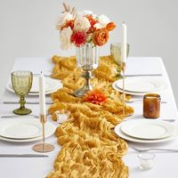 Nappe de table en coton plissé personnalisée style torsadé, décoration rustique professionnelle pour mariages et repas à domicile aux États-Unis