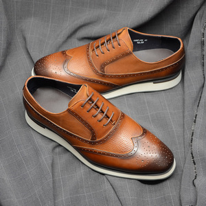 Zapatos Casuales de Negocios para Hombre, Hechos a Medida, Precio al por Mayor, Zapatos de Vestir de Lujo con Cordones, Tallados a Mano, Transpirables, que Aumentan la Estatura - Product Image 3