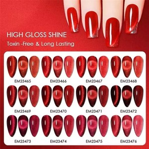 Gel UV à paillettes pour ongles, effet œil de chat rouge cerise rubis de Noël, de haute qualité, DIY, à base de résine, non toxique, végétalien et écologique - Product Image 4