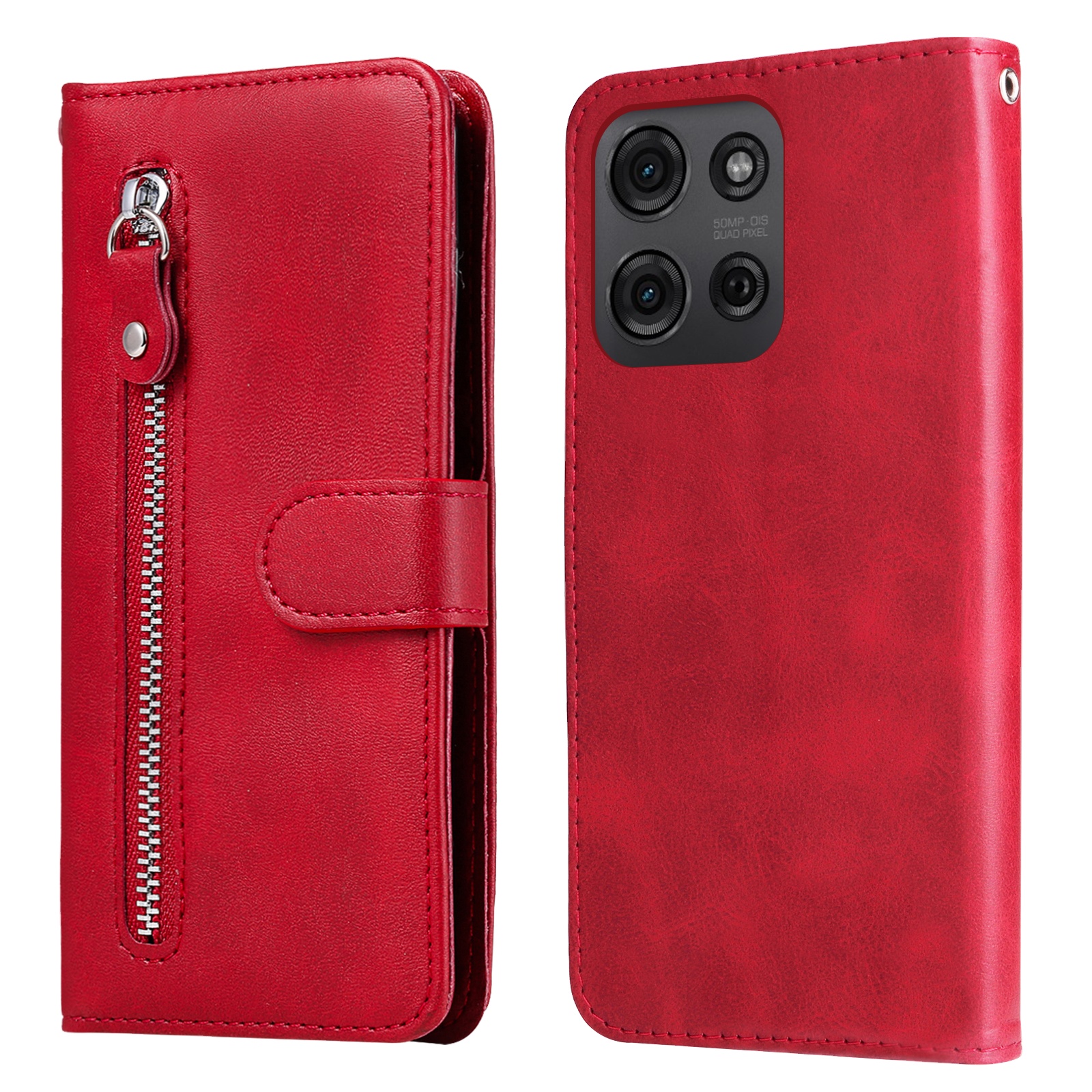 Shingtomua For Motorola Moto G05 / G15 / E15 Case Wallet With Card Holder Kickstand Magnetic Soft Leather Flip Fold Cover For Moto G05 (Pink - View #10