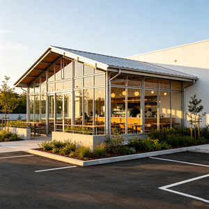 Cafetería Prefabricada en Contenedor de Acero, Estructura Comercial Moderna, Galvanizada, Modular, Resistente, en Venta - Product Image 1
