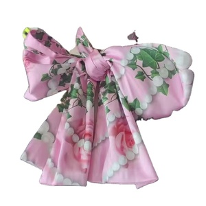 Sciarpa in Poliestere Effetto <span class=keywords><strong>Seta</strong></span> Stampata su Due Lati 20x155cm, Motivo Edera Perla <span class=keywords><strong>Rosa</strong></span> - Product Image 1