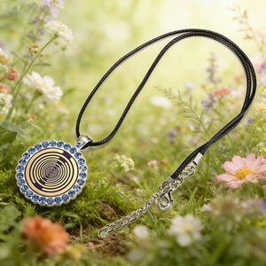 Collier à disque polarisé MWO, oscillateur multi-ondes, collier énergétique en cuivre pur plaqué or, bijoux pour réguler la <span class=keywords><strong>fréquence</strong></span> cellulaire - Product Image 1