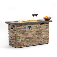 Table de foyer au propane de 42 pouces, 50000 BTU, rectangulaire, en MGO, avec verre de protection, écologique, pour patio, jardin, cour arrière