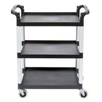 Chariot de service alimentaire en plastique durable CAMBRO BC331KD pour la restauration hôtelière, chariot de service alimentaire à 3 niveaux, chariot à pousser, chariot de nettoyage
