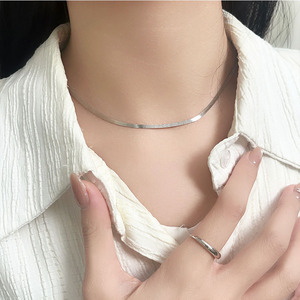 Collar de hueso de serpiente de plata de ley 925 Kaiming para mujer, estilo coreano, minimalista, para uso diario - Product Image 3
