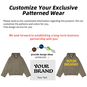 Sudadera con Capucha Extra Grande Personalizada de Fabricante, 100% Algodón, Bajo sin Rematar, Mangas con Efecto Lavado, Estilo Patchwork y Vintage para Invierno - Talla XL - Product Image 4