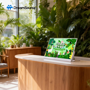 Cloud Base Tabletop Digital Menu Board WiFi Android Slim Bezel L-Shaped Countertop LCD Advertising <b>Display</b> for Fast Food Shop - Product Image 1
