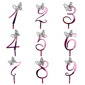 Adorno de acrílico para pastel con diseño de miel y dulzura, números del 0 al 9 con brillantina y mariposas, decoración para fiestas de cumpleaños, adorno para pastel. - Product Image 4