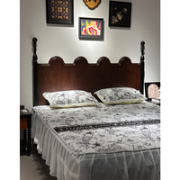 Yu Si Ke Neues Mid-Century Modern Massivholz Doppelbett Weiches Bett Langlebig Komfortabel Weißes Wachsholz Schlafzimmer
