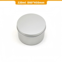 Boîte cylindrique en aluminium de 220 ml (80*50 mm) avec couvercle à vis, couleur et logo personnalisés, pour crème pour le visage, outils de maquillage, emballage cosmétique