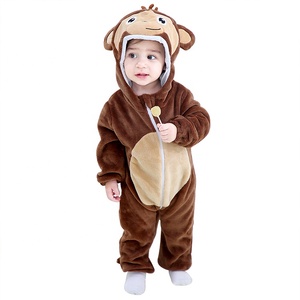 MICHLEY Vente en Gros OEM pour Enfants Combinaisons Garçon Singe Marron Dessin Animé <span class=keywords><strong>Costume</strong></span> Animal Pyjamas Bébé Printemps et Automne - Product Image 2