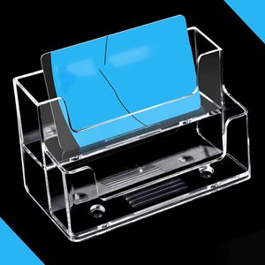 Présentoir de Comptoir Transparent en Plastique pour Cartes de Visite avec Fermeture à Bouton - Product Image 2
