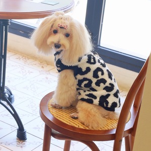 Gilet en laine d'agneau à imprimé vache, vêtements pour animaux de compagnie automne-hiver, boucle de laisse, veste à manches côtelées, pull pour chien, protection contre le froid. - Product Image 1