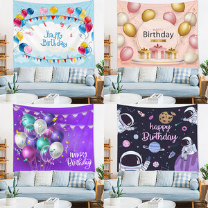 Tissu d'arrière-plan rectangulaire/anniversaire nouveau style ins photo net <span class=keywords><strong>tapisserie</strong></span> rouge dessin animé pour enfants décoration de chambre de bébé clown suspendu - Product Image 2