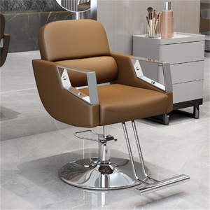 Silla de Peluquería Reclinable <span class=keywords><strong>y</strong></span> Giratoria de Cuero PU para Salón, Sillas de Barbería con Rotación de 360 Grados - Product Image 5