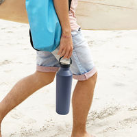 Thermos classique en acier inoxydable avec poignée en silicone, tasse à café cadeau d'affaires portable de grande capacité avec paille