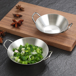 Korean-Style Stainless Steel Double-Eared Dipping Dish Gold Silver 304 Condiment Bowl For BBQ Seasoning Kimchi Dessert - Product Image 4