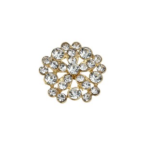 Boucle de bijoux florale en alliage, sertie de zircon doré, accessoires de cheveux de mariage, couronnes, guirlandes, diadèmes - Product Image 5
