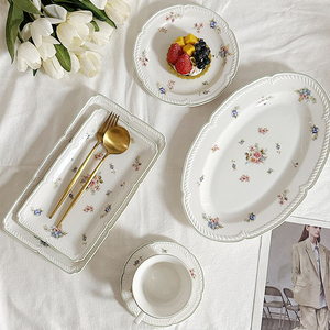 Service de table en céramique <span class=keywords><strong>Villeroy</strong></span> & <span class=keywords><strong>Boch</strong></span> Style Floral : Bol à salade, assiette à soupe, tasse à café, soucoupe – Cadeau de déménagement - Product Image 4