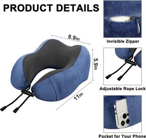 Soporte <span class=keywords><strong>cervical</strong></span> personalizado al por mayor, 1 almohada de viaje para el cuello y juego de <span class=keywords><strong>manta</strong></span> de viaje con bolsa portátil - Product Image 2