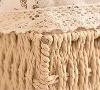 Paniers de rangement tissés en jonc de mer Plateaux organisateur artisanaux pour fournitures de salle d'artisanat Rangement soigné