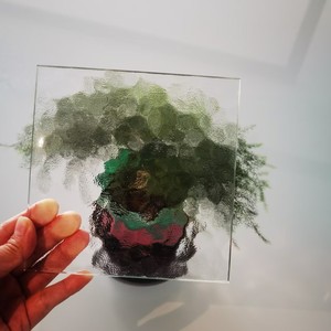 Cooperation Xinchang Water Ripple Embossed Glass with Water Pattern Solid Rectangle Shape for Decoration