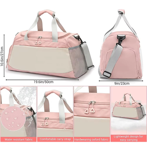 Bolsas de Viaje Impermeables con Logotipo Personalizado, Bolsa Deportiva de Gimnasio con Compartimento para Zapatos y Bolsillo Impermeable - Product Image 3