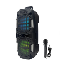 Altavoz Inalámbrico RGB Dual de 6.5 Pulgadas y 10W, Amplificador con Bluetooth 5.0, Micrófono Incorporado, Batería de 1200mAh, Radio FM, Ranura para Tarjeta TF, Entrada AUX, Karaoke, Control por Aplicación