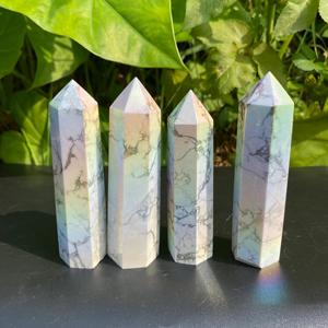 คริสตัลหินธรรมชาติทรงหอคอย เอนเจิลออร่า ฮาวไลท์ คริสตัลปลายแหลม โอเบลิสก์ พลอยปลายแหลมสำหรับงานฝีมือ ขายส่ง - Product Image 5