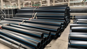 Tuyau HDPE noir de 180 mm avec bande bleue pour l'alimentation en <span class=keywords><strong>eau</strong></span> potable, PE100, polyéthylène haute densité, tuyauterie d'irrigation - Product Image 2