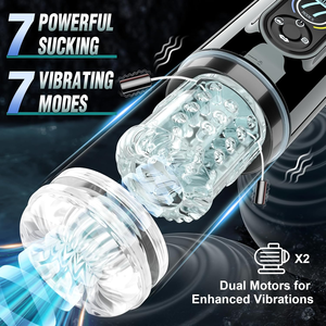 Juguetes sexuales masculinos bomba de pene máquina de entrenamiento con 7 succión vibratoria empuje giratorio lamiendo masturbador para hombres masaje de pene - Product Image 3