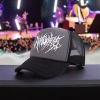 Premium hombres gótico Hip Hop Street Rap espuma malla gorra asimétrica transpirable visera Casual personaje estilo camionero sombrero