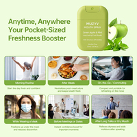 Spray buccal portable OEM personnalisé, rafraîchisseur d'haleine format poche, sans sucre, à base de Xylitol et de fruits, pour une haleine fraîche.